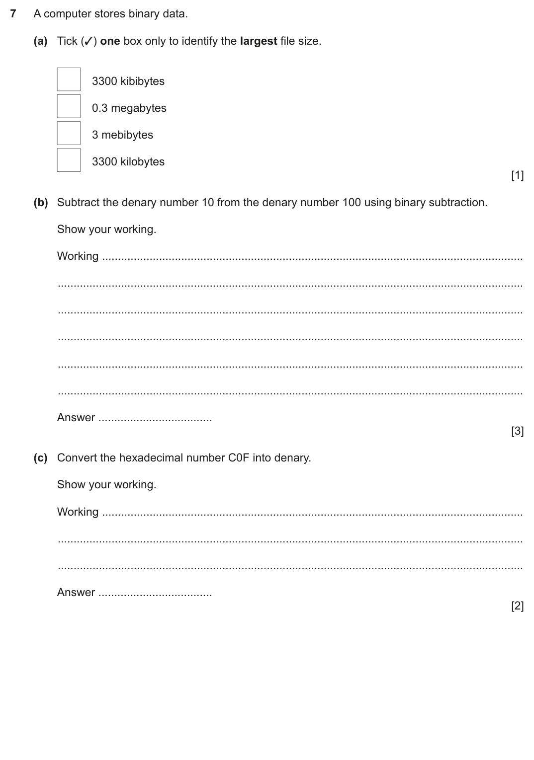 Question 7 — page 1