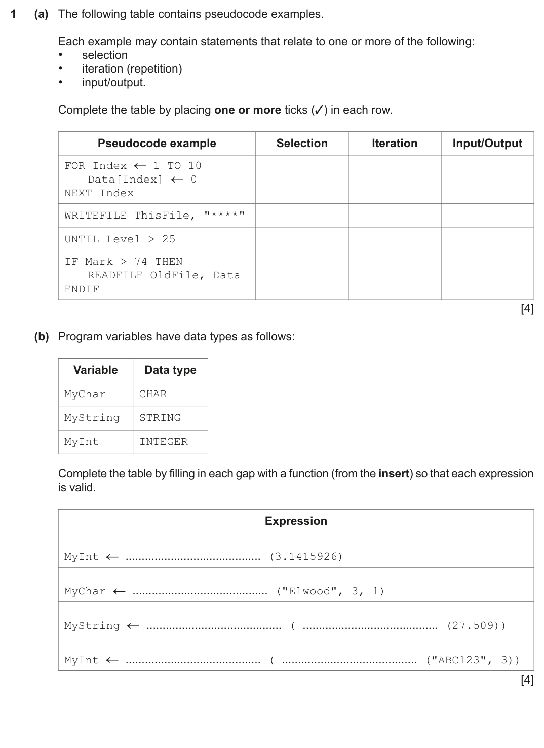 Question 1 — page 1