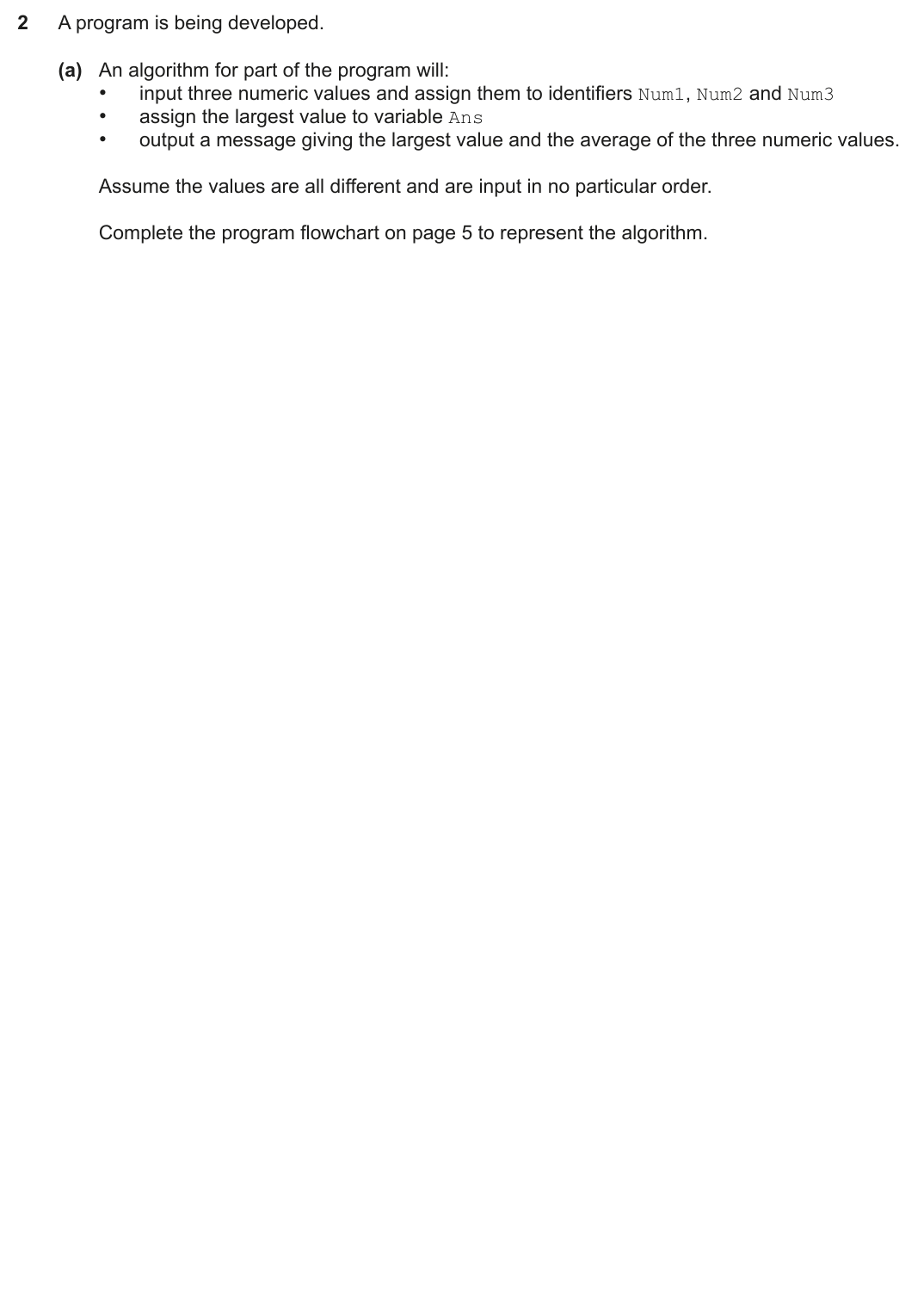 Question 2 — page 1