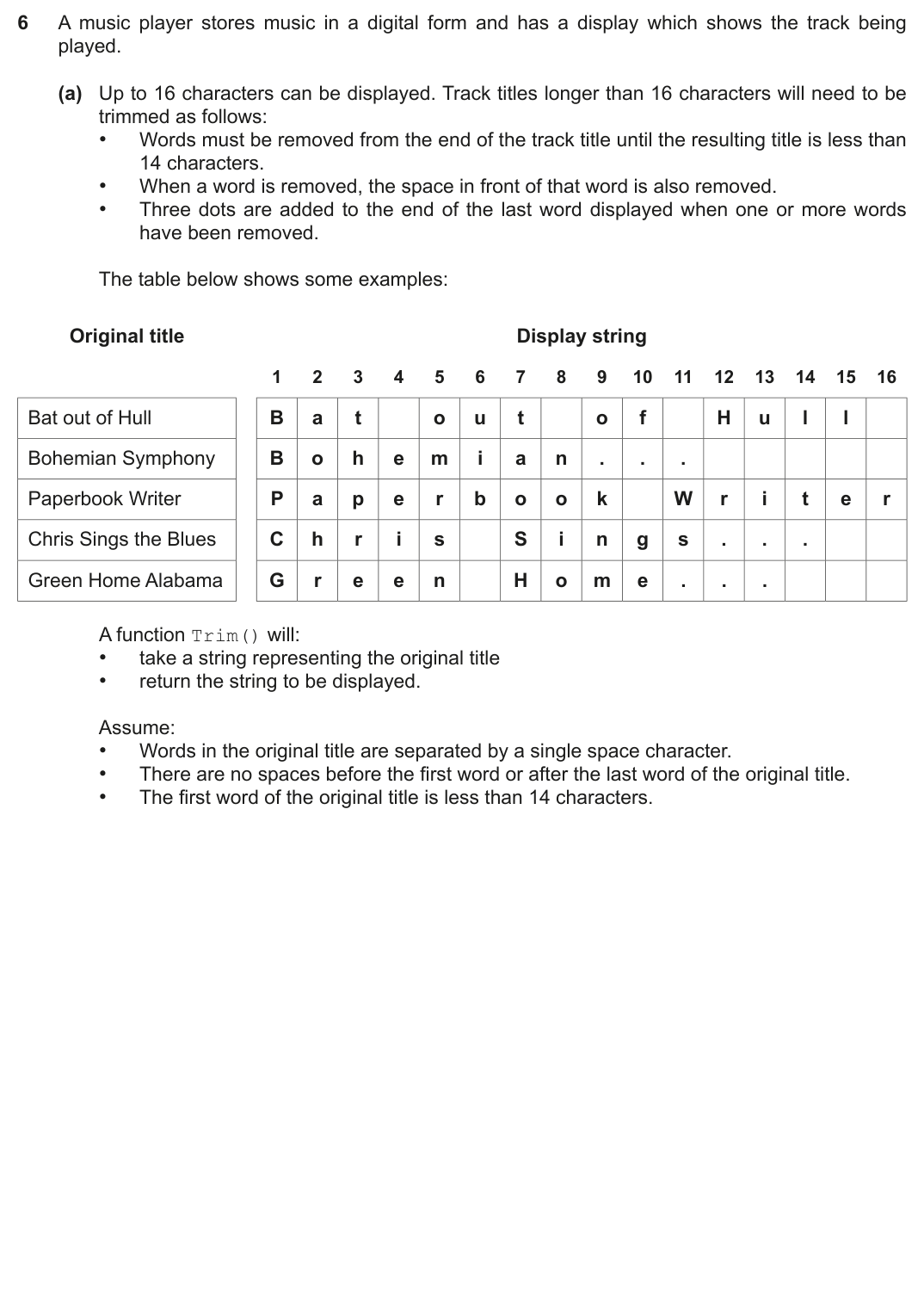 Question 6 — page 1