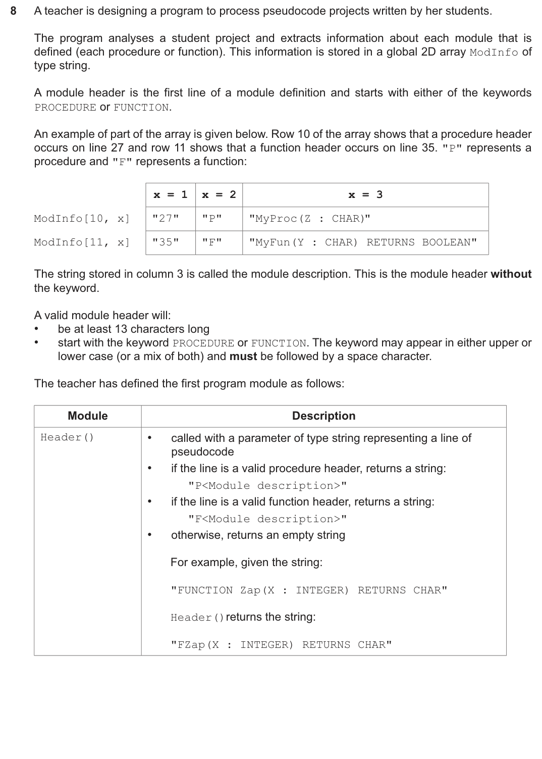 Question 8 — page 1