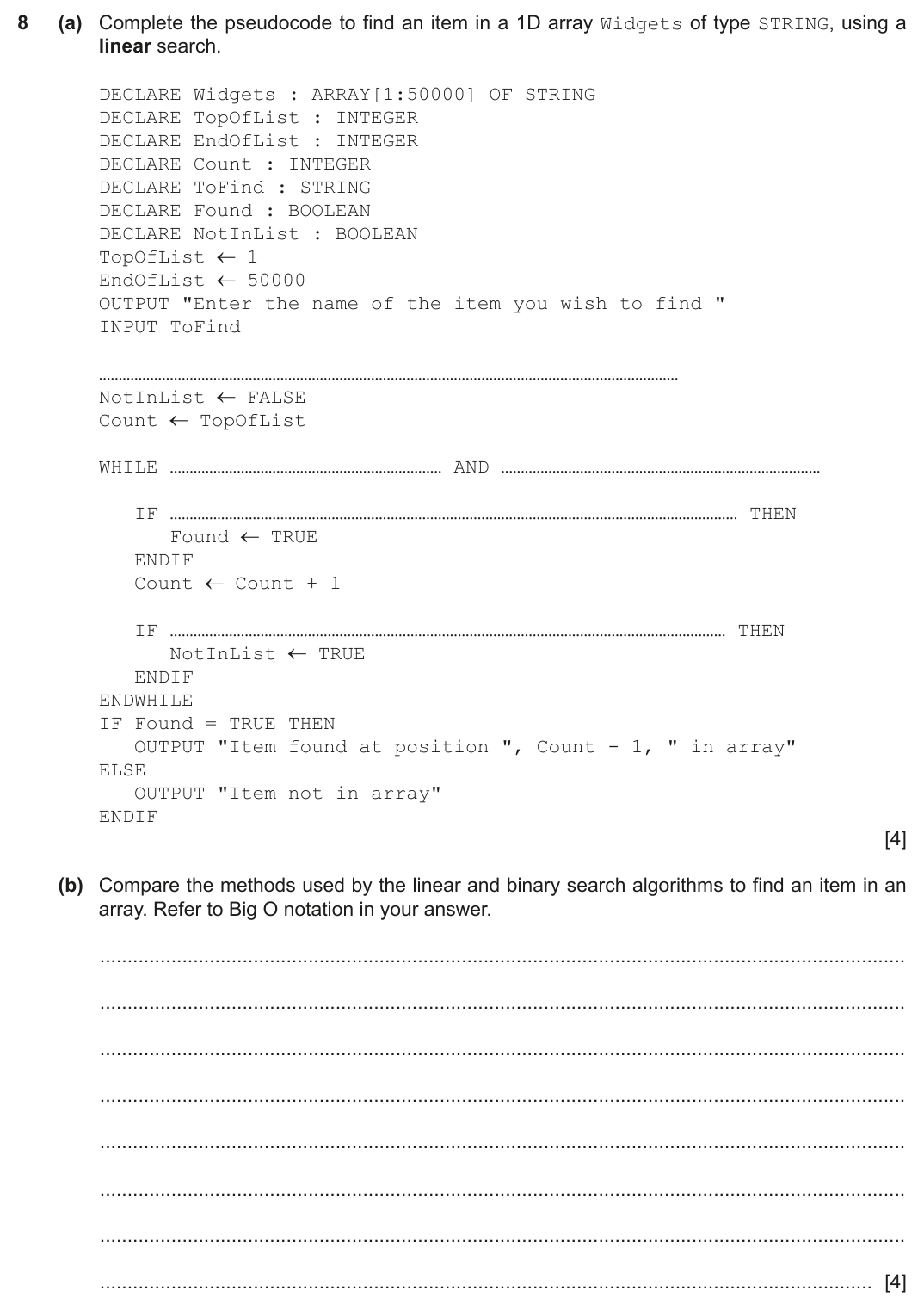Question 8 — page 1