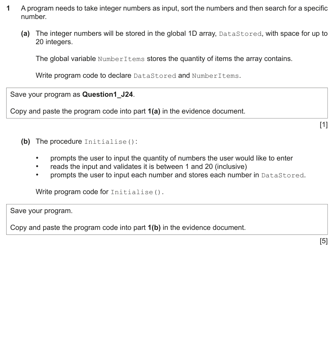 Question 1 — page 1